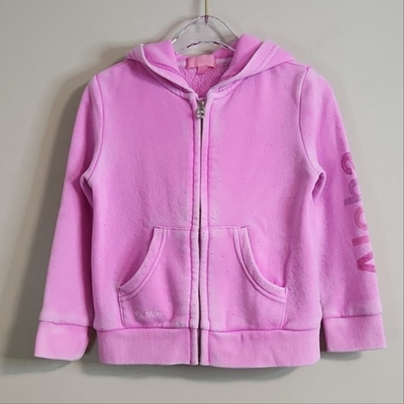 🌺🍍 BUTTER Pink "Aloha" Pineapple Hibiscus Hoodie, Size 3T ~ PRELOVED - Picture 3 of 11